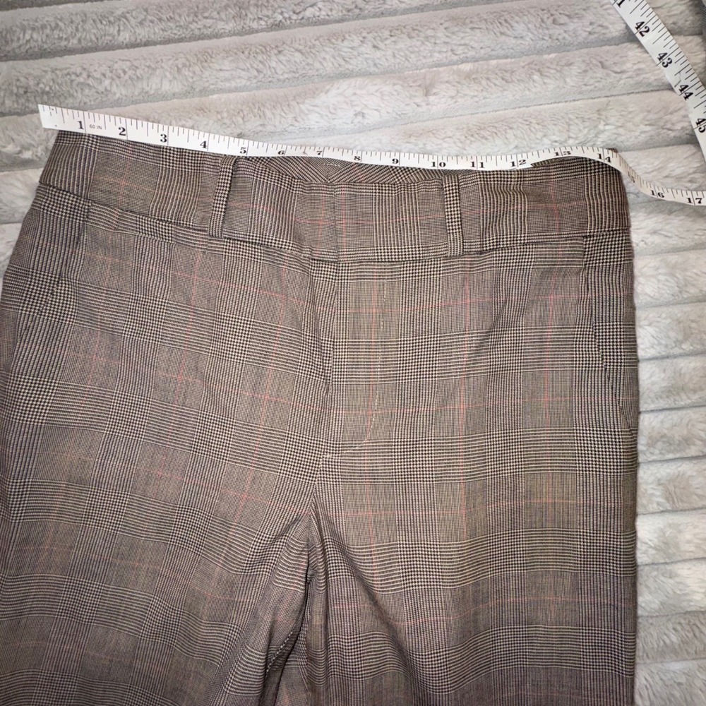 Ralph Lauren LRL Women's 4 Houndstooth Wide Leg Pants‎ Brown Red Wool Equestrian - Picture 8 of 13